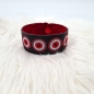 Preview: Armband in schwarz/rot, Echt-Leder, 24cm lang